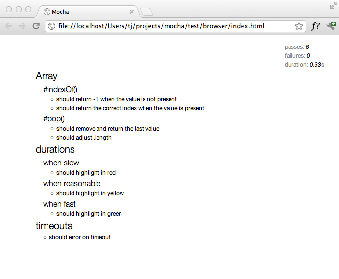 Mocha HTML Reporter